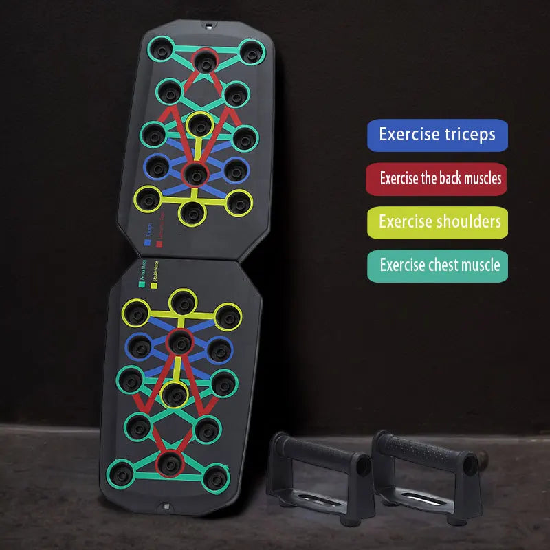 Portable Multifunctional Push-up Board Set With Handles Foldable Fitness Equipment For Chest Abdomen Arms And Back Training