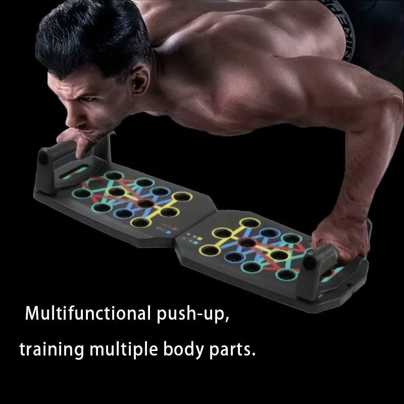Portable Multifunctional Push-up Board Set With Handles Foldable Fitness Equipment For Chest Abdomen Arms And Back Training